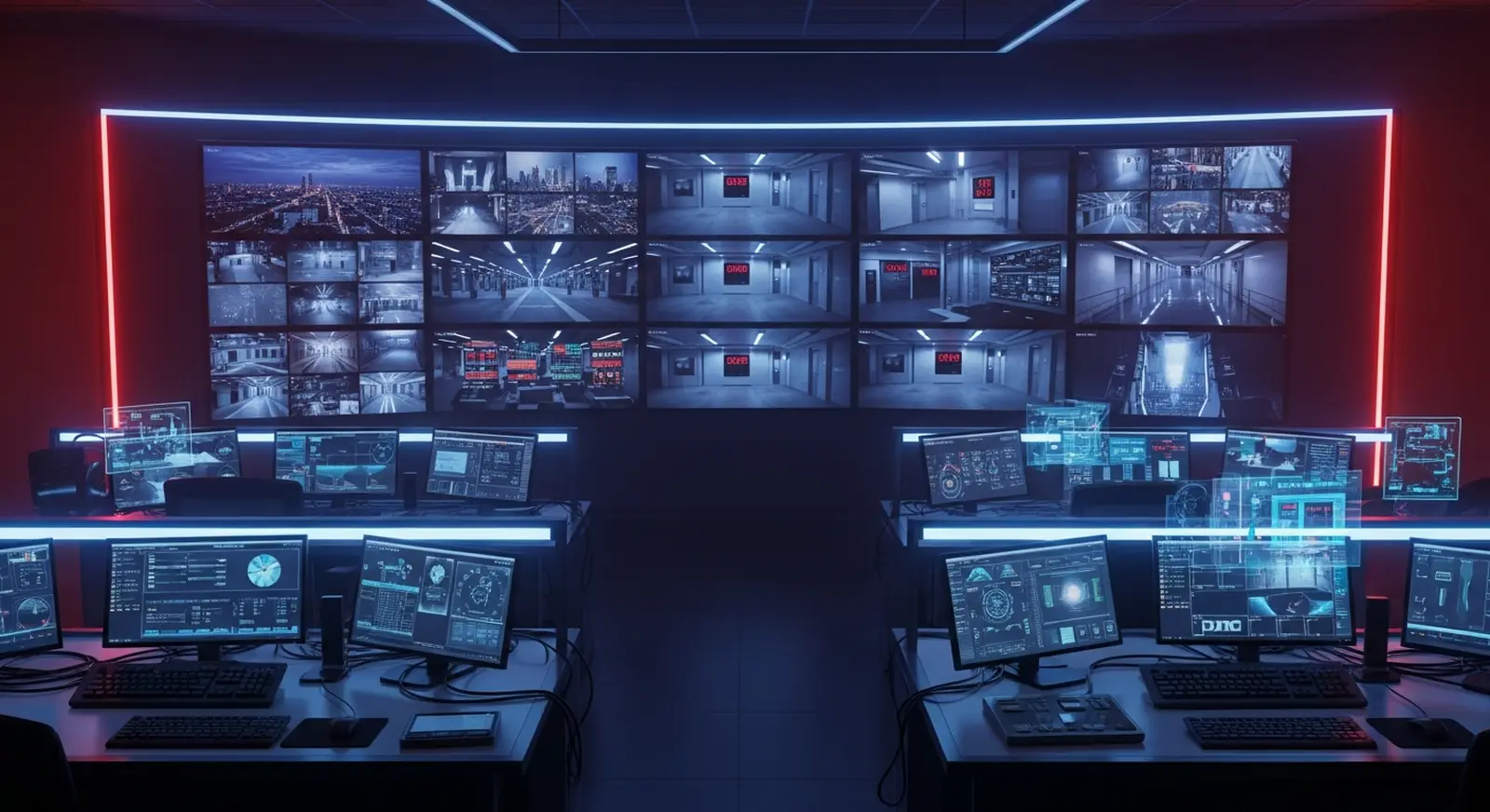 Monitoring screens in a secure operations room